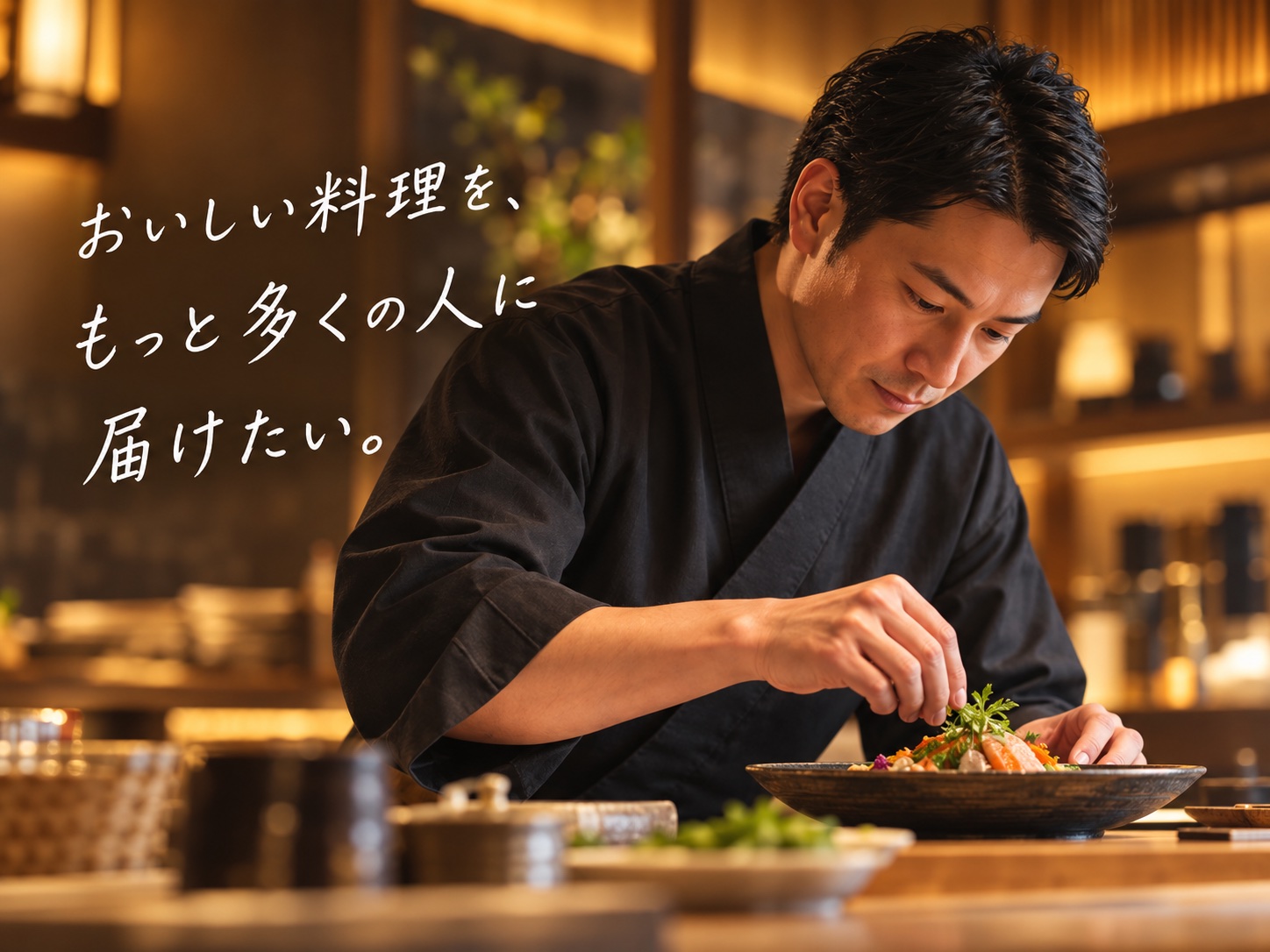 おいしい料理を、もっと多くの人に届けたい。 — 料理を盛り付ける料理人